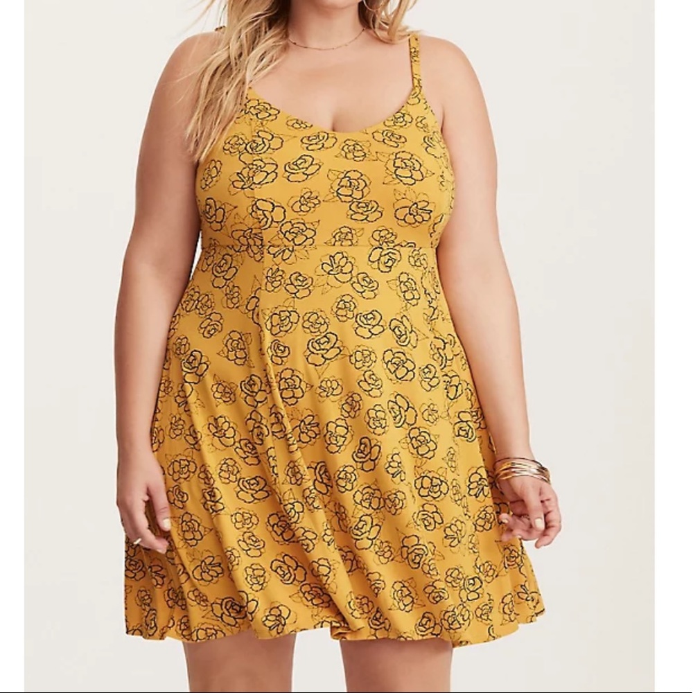 Torrid Yellow Floral Dress